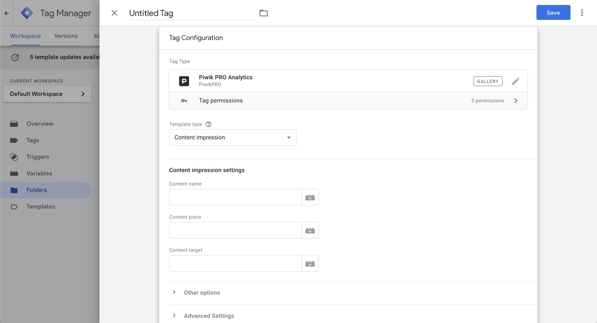 Piwik Pro content impressions